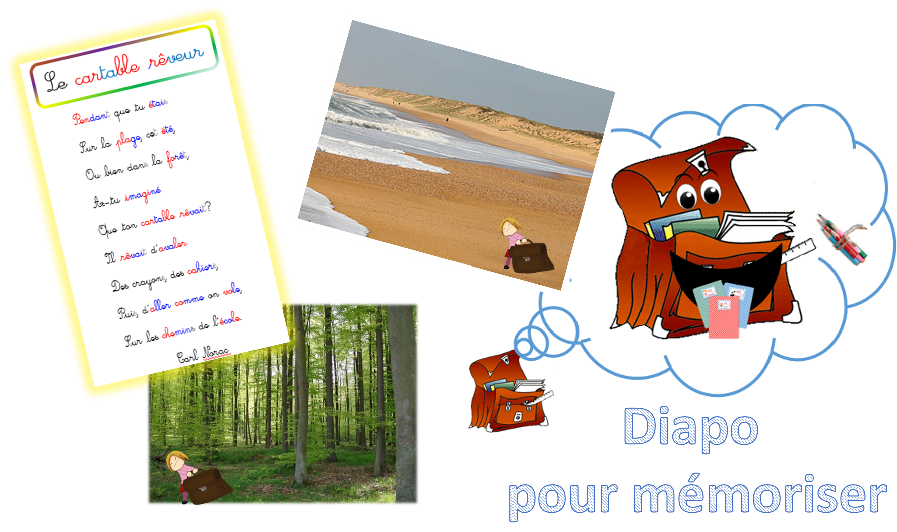 Poesie Le Cartable Reveur Carl Norac Diaporama pour apprendre la poésie du cartable rêveur - Dys é moi